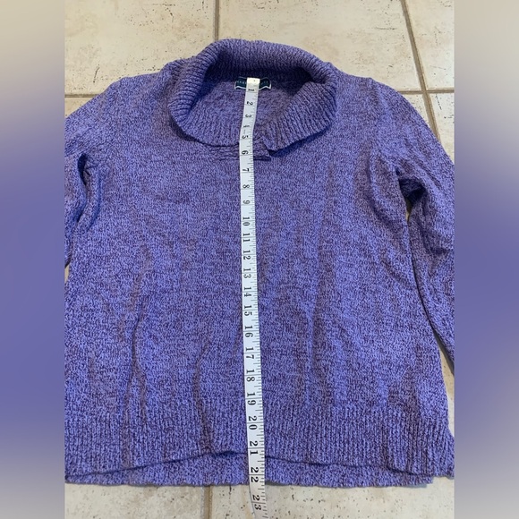 Karen Scott Purple Heather Cowl Neck Knit Sweater M Medium Long Sleeve Pullover - Picture 5 of 5